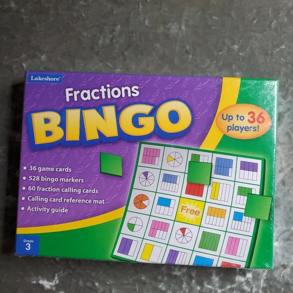 Lakeshore Fractions Bingo Game